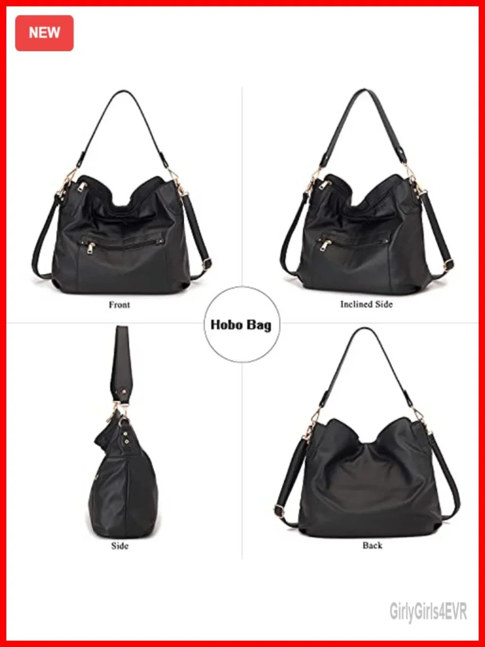 Large Hobo Crossbody Bag Set with Wallet Tote Purse Faux Leather
